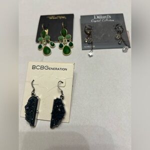 (R26)BCBGeneration, Dillards, Birds Hill lot of (3) pair earrings